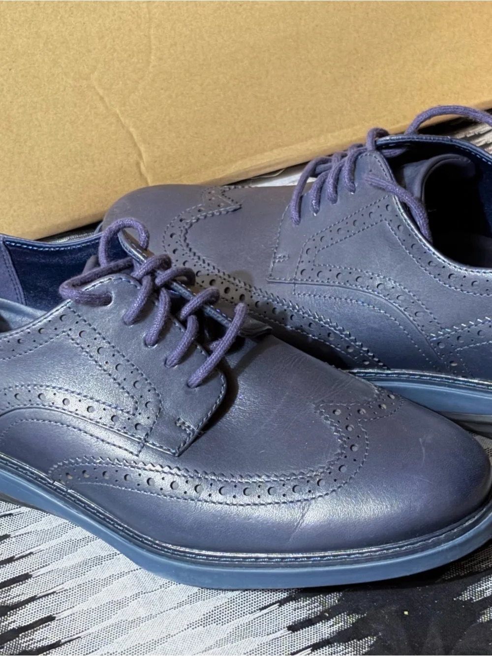 Cole Haan ZERØGRAND Wingtip Oxford - Navy Leather Men’s Sz. 9